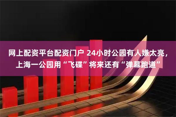 网上配资平台配资门户 24小时公园有人嫌太亮,上海一公园用“飞碟”将来还有“弹幕跑道”